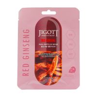 Jigott Ginseng  Real Ampoule Mask маска д/лица с красным женьшенем  27мл